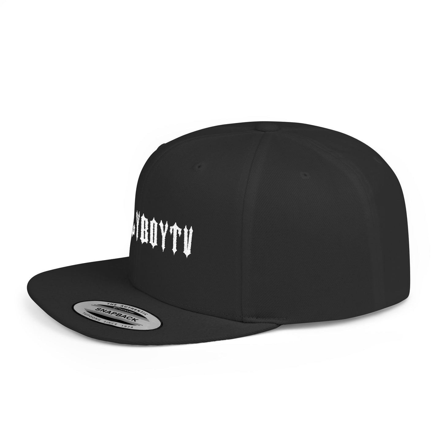 MollyBoyTV Embroidered Flat Bill Snapback Hat (Black)