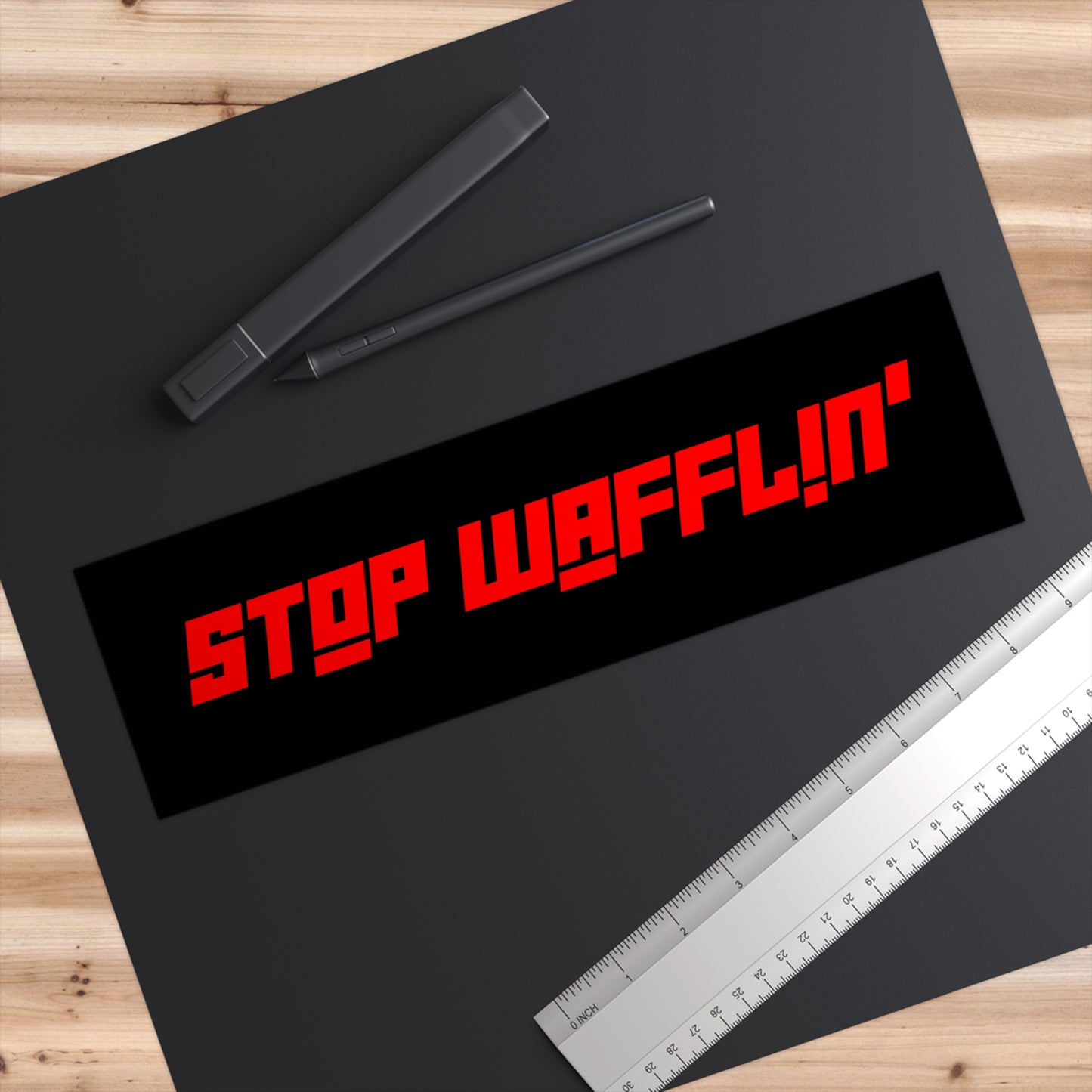Car Decal/Sticker - Stop Wafflin' (Black)