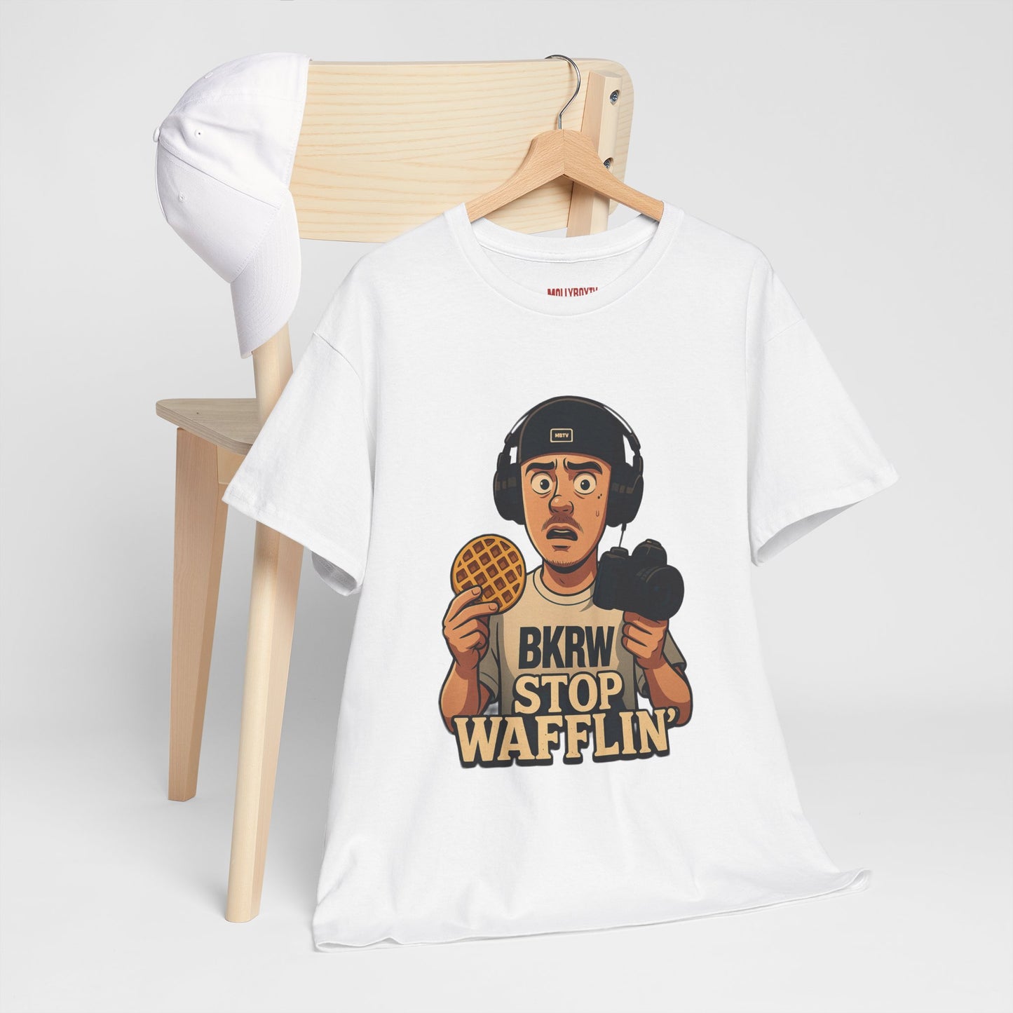 MollyBoyTV, Stop Wafflin' Unisex Tee (White)