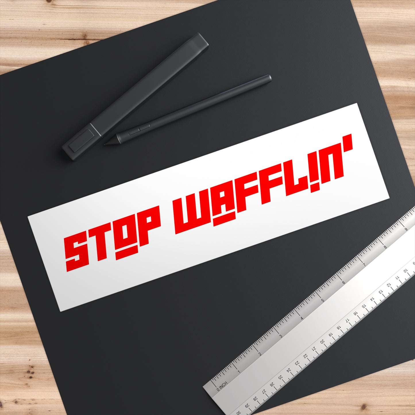 Car Decal/Sticker - Stop Wafflin' (White)