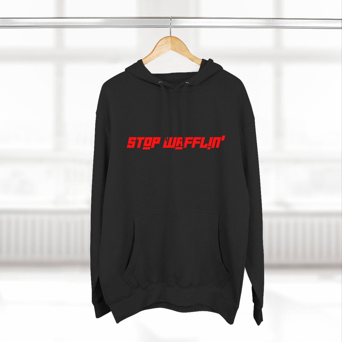 Stop Wafflin' Bold Unisex Hoodie (Black)
