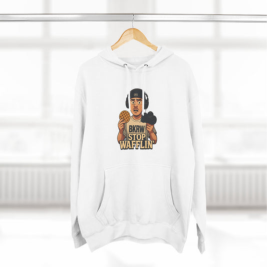 MollyBoyTV, Stop Wafflin' Unisex Hoodie (White)