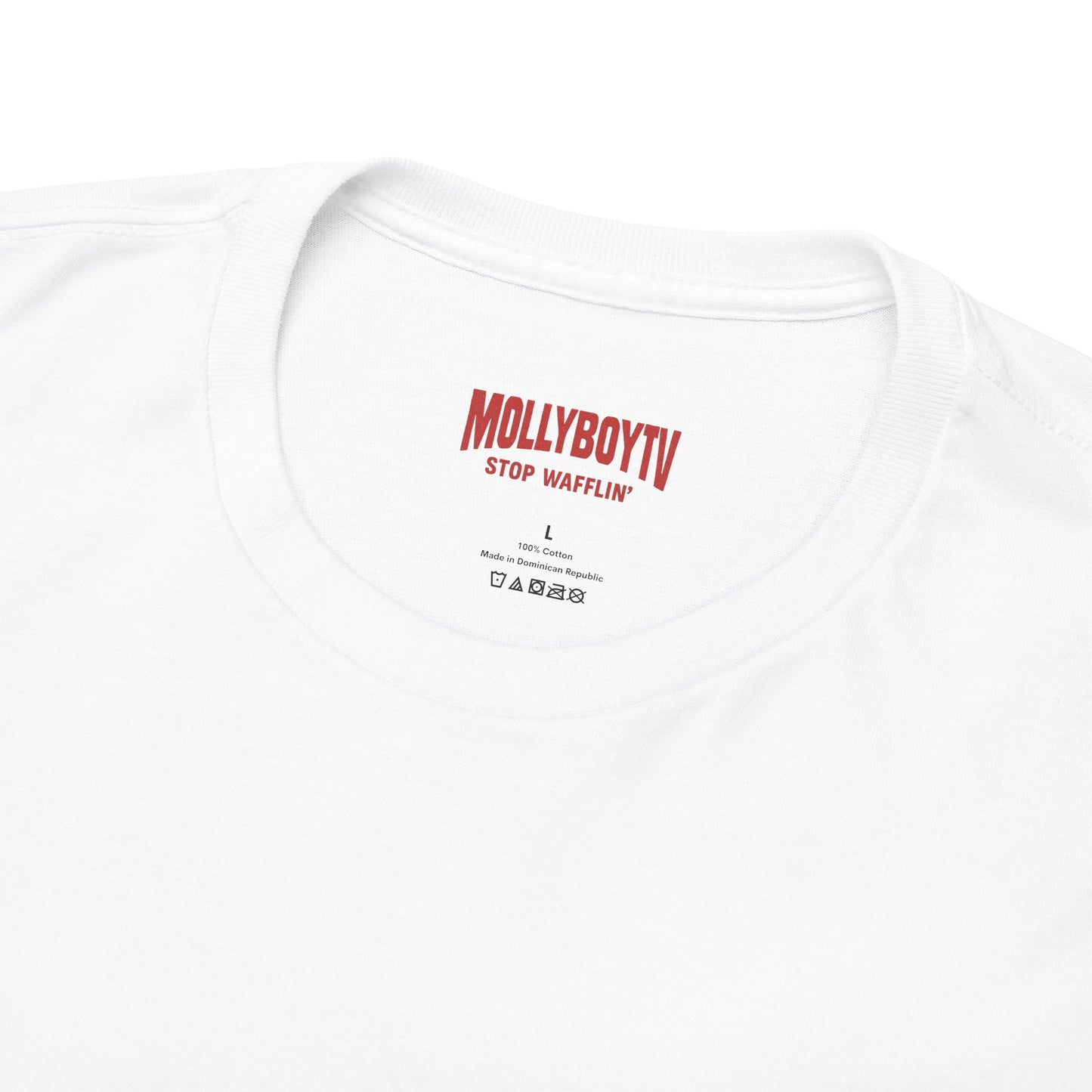 Stop Wafflin' Bold Unisex Tee (White_