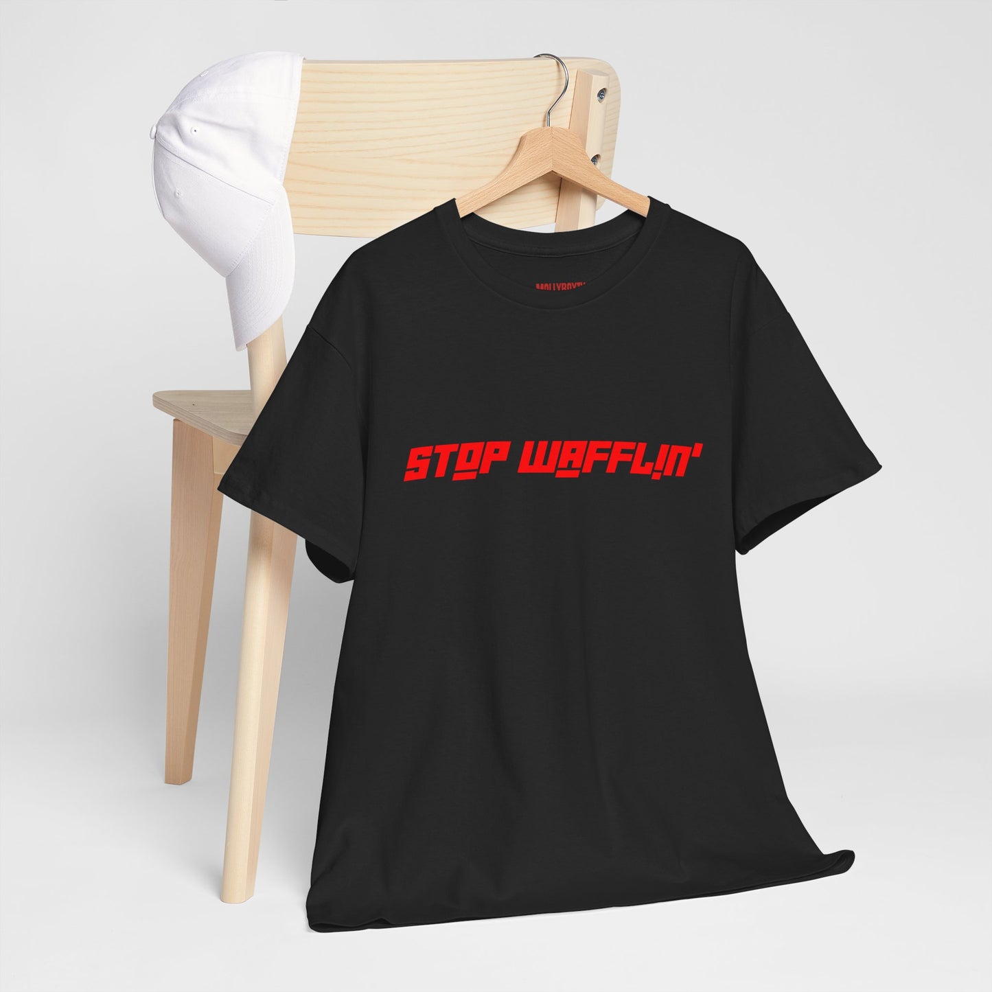 Stop Wafflin' Bold Unisex Tee (Black)
