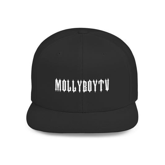 MollyBoyTV Embroidered Flat Bill Snapback Hat (Black)
