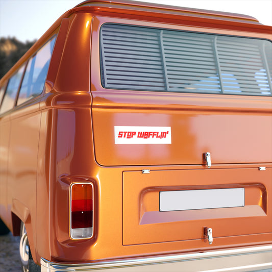 Car Decal/Sticker - Stop Wafflin' (White)
