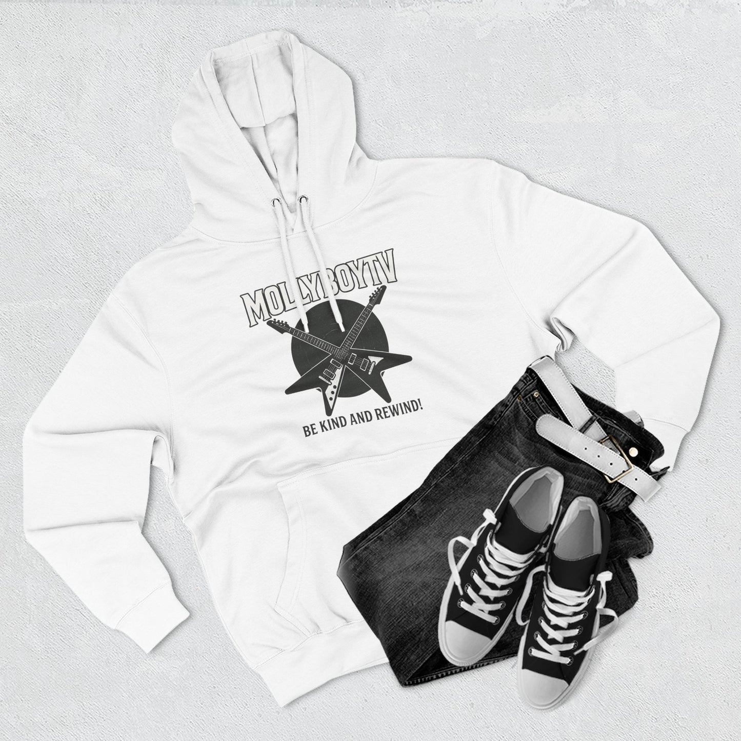 BE KIND AND REWIND Unisex Hoodie (White)