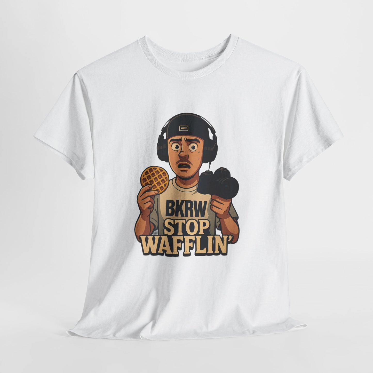 MollyBoyTV, Stop Wafflin' Unisex Tee (White)