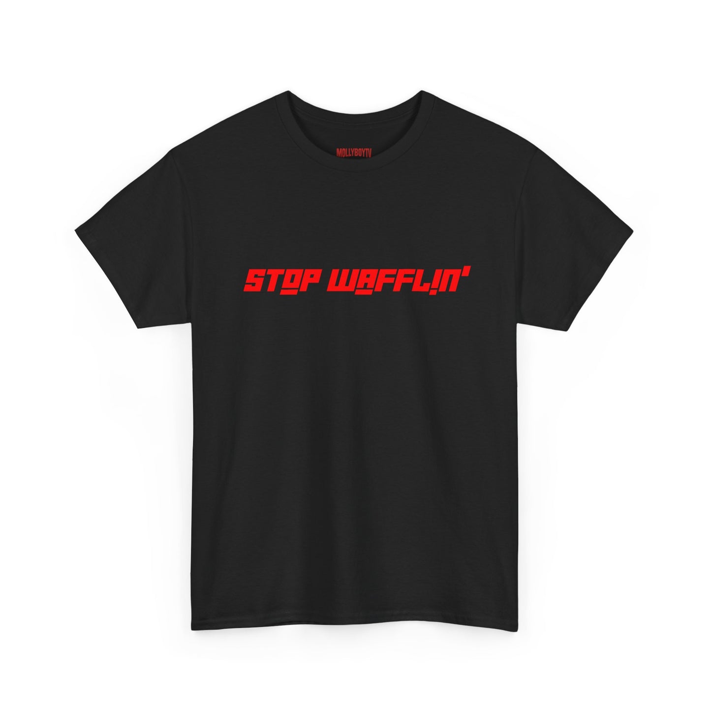 Stop Wafflin' Bold Unisex Tee (Black)